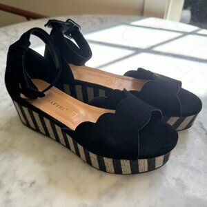 Paolo Mattei Scalloped Stripe Platform Sandals